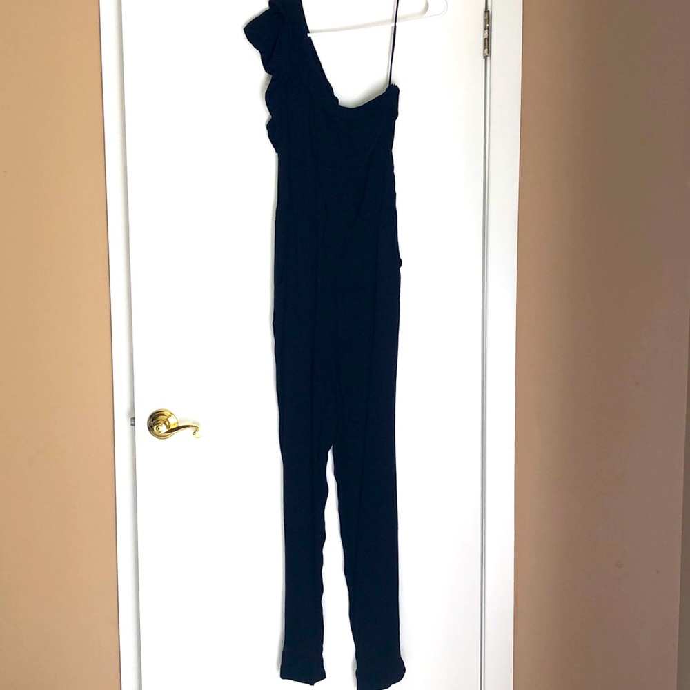 Anthropologie One shoulder jumpsuit